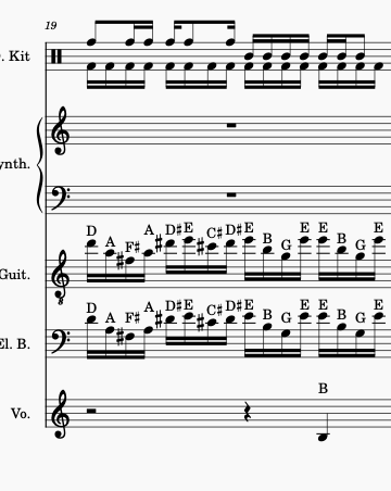 Measure 19 of the guitar solo from Teutonic Knights